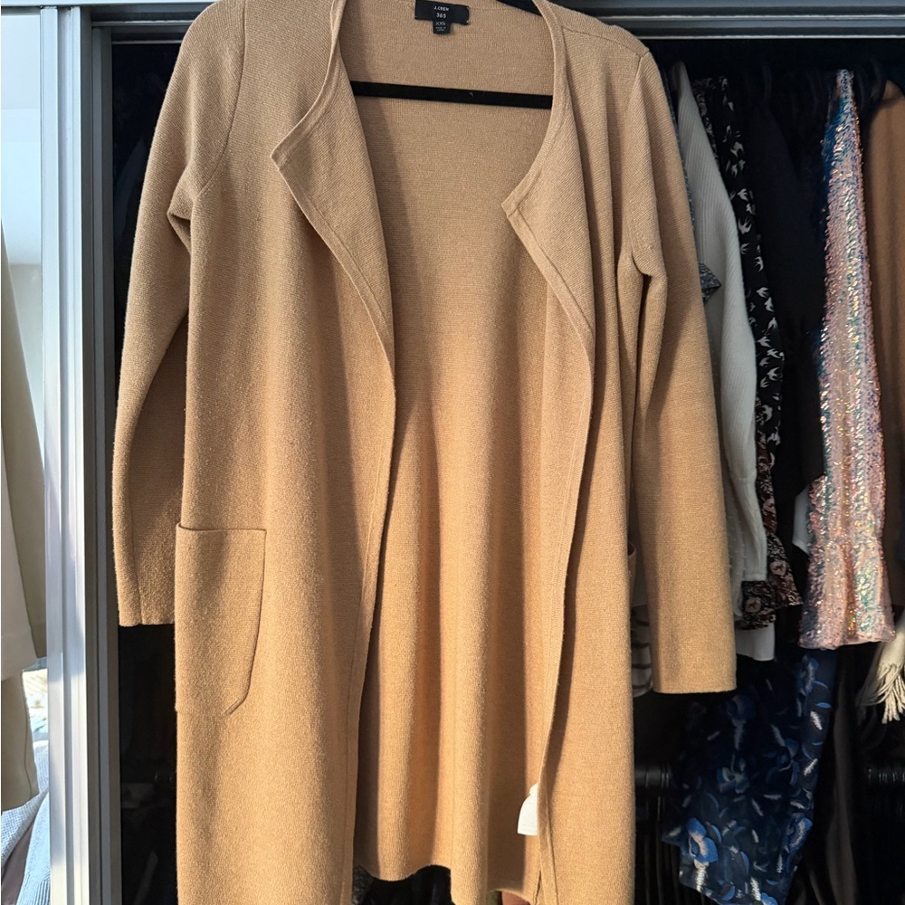 J Crew Duster tan Sweater